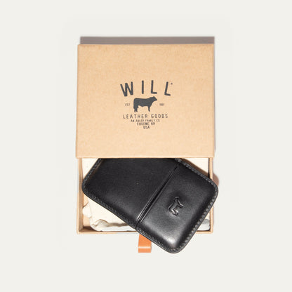 Molded card case set by Will Leather Goods in black, natural and tan leather on Tampa Home & Garden Store