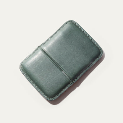 Molded Card Case teal leather with visible stitching by Will Leather Goods on Tampa Home & Garden Store