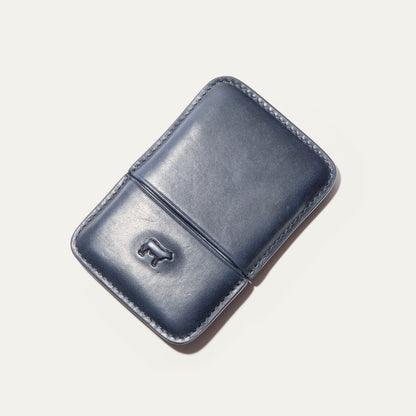 Molded Card Case navy blue leather with Will Leather Goods logo on Tampa Store on Tampa Home & Garden Store