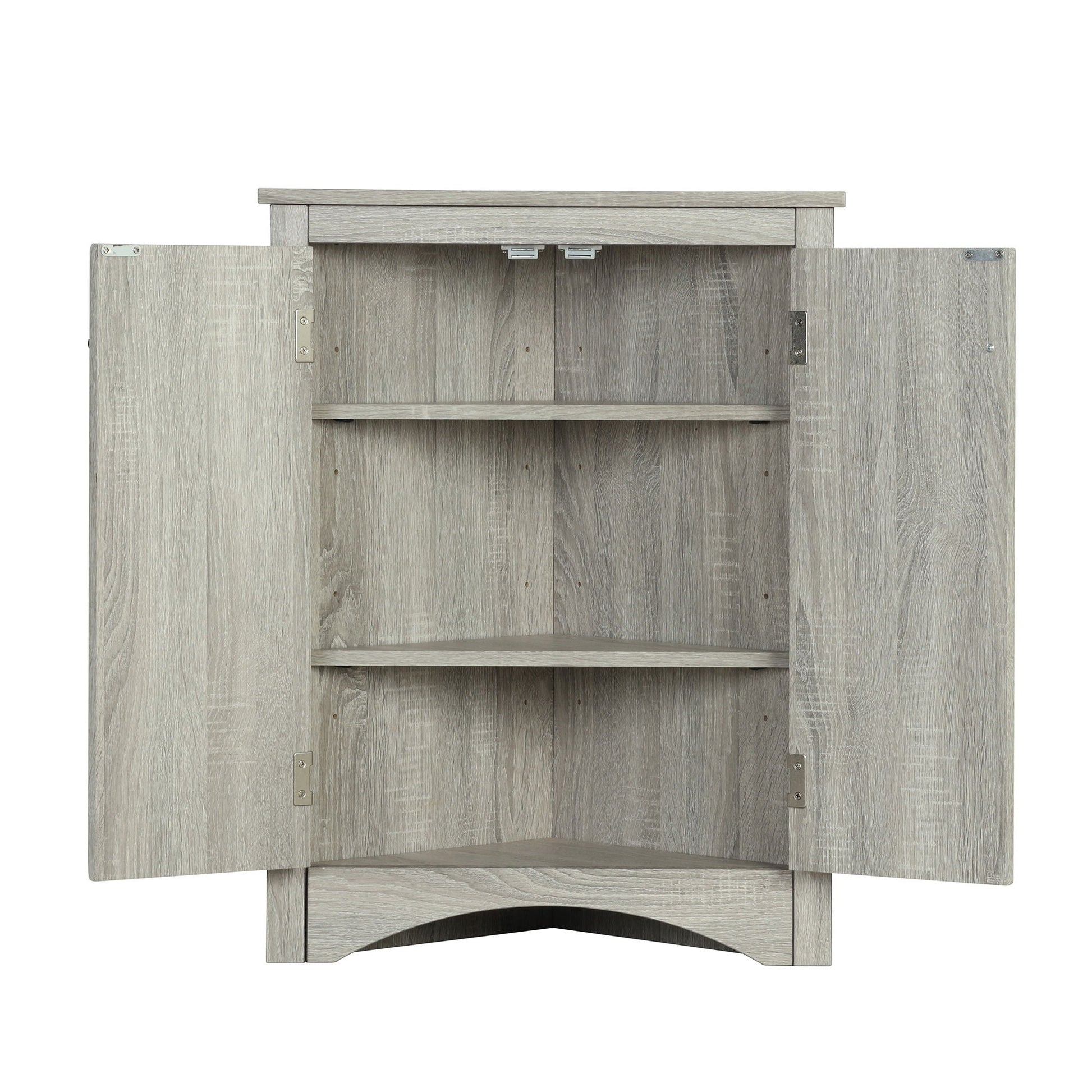 Triangle bathroom storage cabinet with adjustable shelves, gray wood freestanding HouseOfZazla on Tampa Home & Garden Store