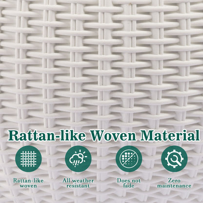 Self Watering Hanging Planter white rattan-like woven material by HouseOfZazla on Tampa Home & Garden Store