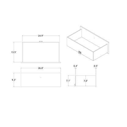Gemstone Silver dresser with mirror accents by HouseOfZazla, isometric blueprint with measurements on Tampa Home & Garden Store