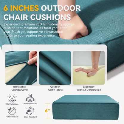 Waterproof And Outdoor Chair Cushion Set Peacock