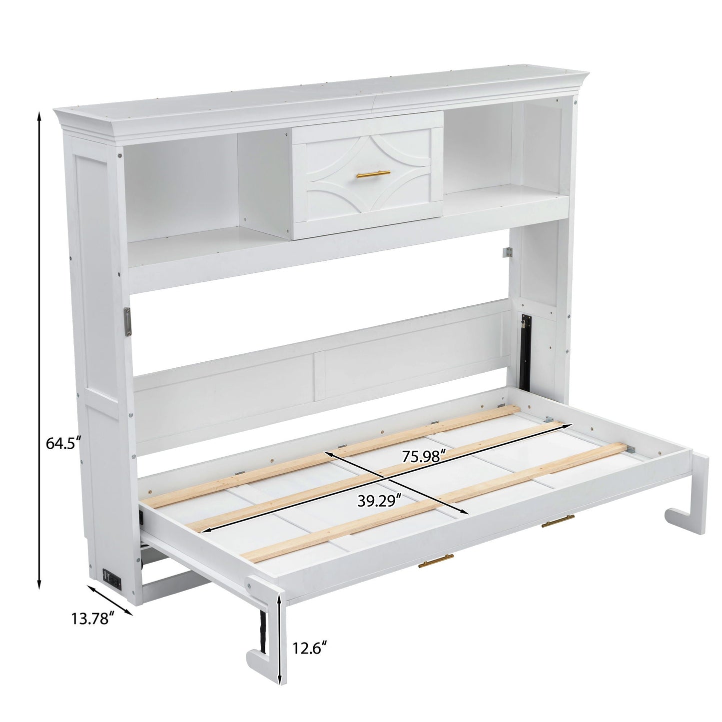 Twin Murphy Bed and Drawer with Charging Station
