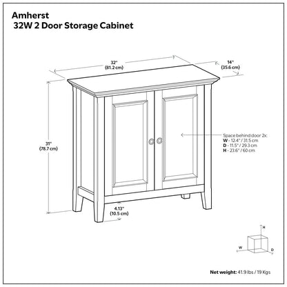 Amherst Handcrafted Low Storage Cabinet Essential