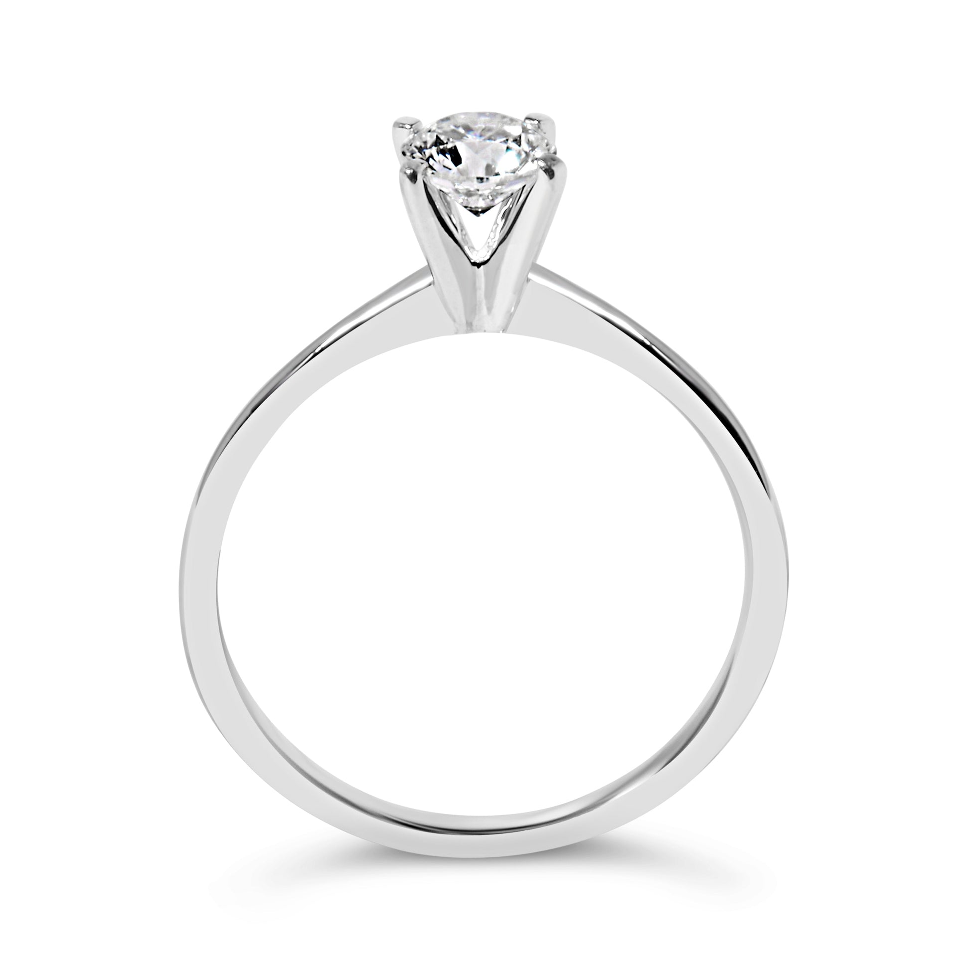 14K white gold lab-grown diamond solitaire ring, 1/2 cttw, round, 4-prong, size 7, Bids.com on Tampa Home & Garden Store