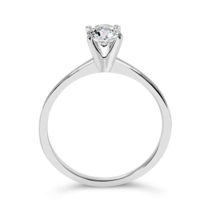 14K white gold lab-grown diamond solitaire ring, 1/2 cttw, round, 4-prong, size 7, Bids.com on Tampa Home & Garden Store