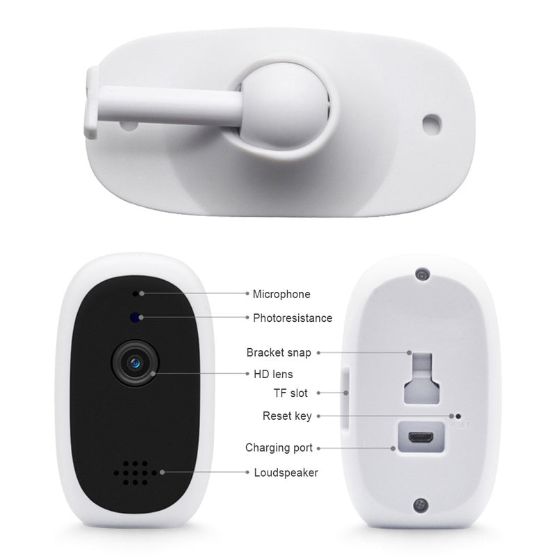 Security network camera, white body with HD lens, TF slot, mic and speaker by My Store on Tampa Home & Garden Store