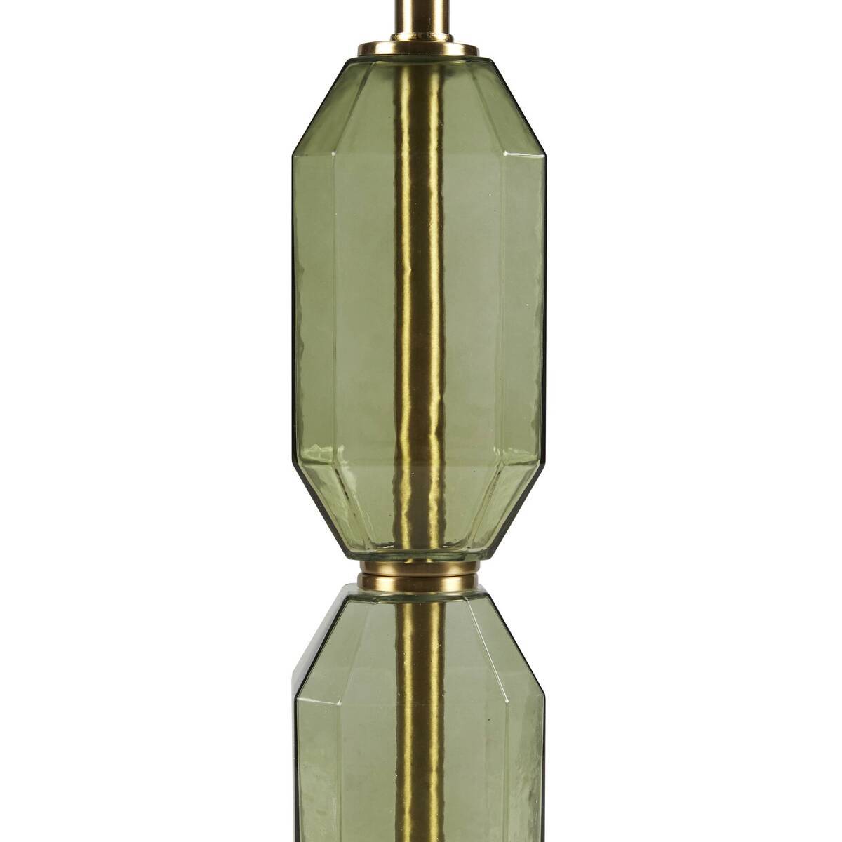 Faceted Green Glass Table Lamp by HouseOfZazla, green glass with brass accents, lighting decor on Tampa Home & Garden Store