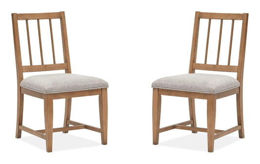 Lindon dining side chairs set of 2 with upholstered beige seats and wood frames on Tampa Home & Garden Store