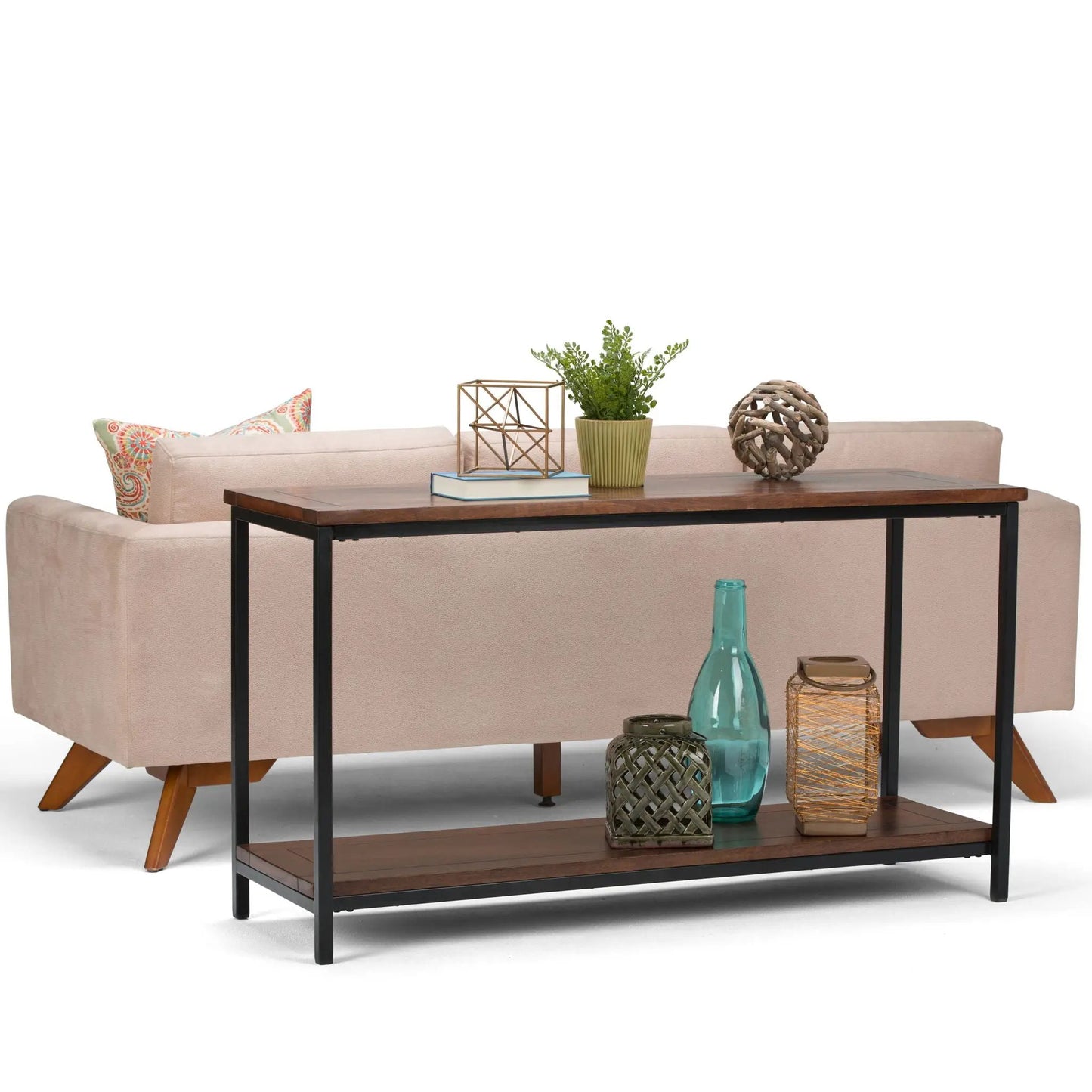 Skyler Solid Mango Wood Table and Metal Base