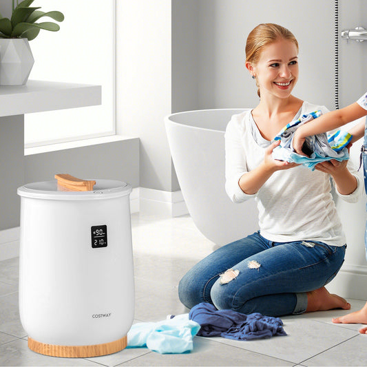 20L Large Heated Towel Warmer with LED Display and Button Control-White - Tampa Home & Garden Store