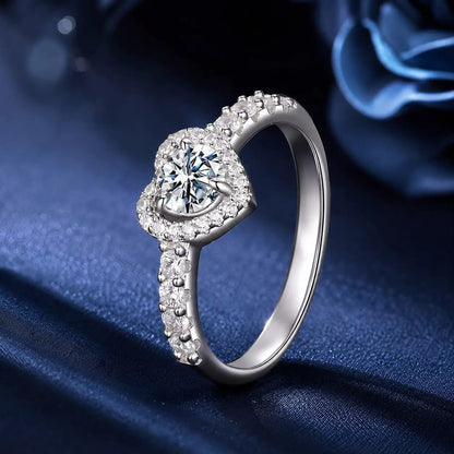 925 Sterling Silver Moissanite Heart Ring 0.5ct, size 6, by Bids.com on Tampa Home & Garden Store
