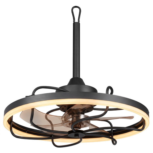 Ceiling fan DirectDeals 20in black with dimmable LED ring light and remote on Tampa Home & Garden Store