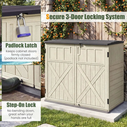 20 Cu Ft Horizontal Resin Storage Shed With Shelf