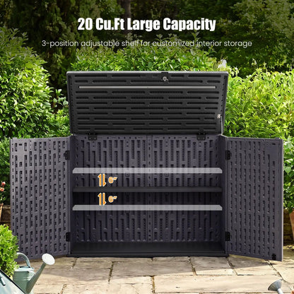 20 Cu Ft Horizontal Resin Storage Shed With Shelf