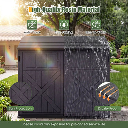 20 Cu Ft Horizontal Resin Storage Shed With Shelf