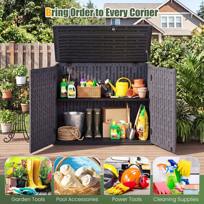 20 Cu Ft Horizontal Resin Storage Shed With Shelf