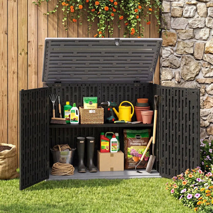 20 Cu Ft Horizontal Resin Storage Shed With Shelf
