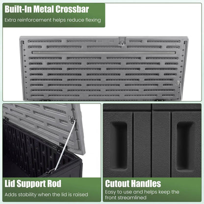 20 Cu Ft Horizontal Resin Storage Shed With Shelf
