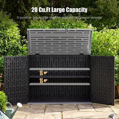 20 Cu Ft Horizontal Resin Storage Shed With Shelf