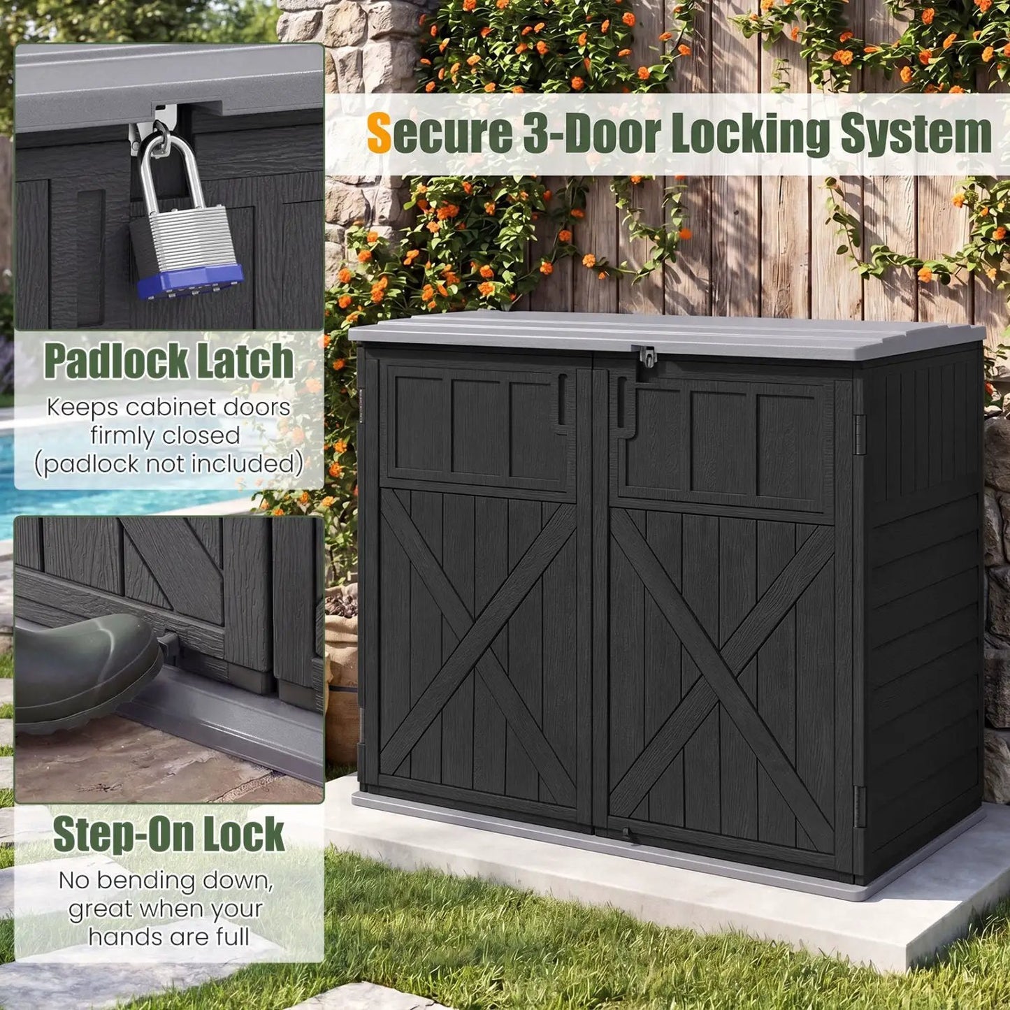 20 Cu Ft Horizontal Resin Storage Shed With Shelf