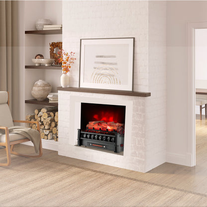 20 Inch Electric Fireplace Heater with Birchwood Ember Bed Black DirectDeals Fireplace on Tampa Home & Garden Store