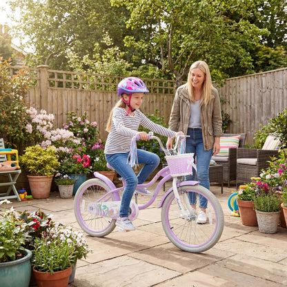 Kids Bike 12-20 Inch With Training Wheels Purple