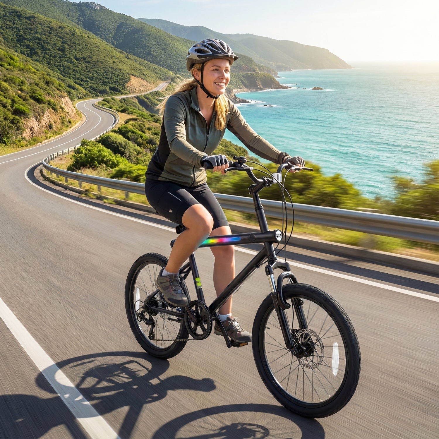 GemGear 20-Inch LED-lit commuter bicycle with 6-speed Shimano twist and stereo speakers on Tampa Home & Garden Store