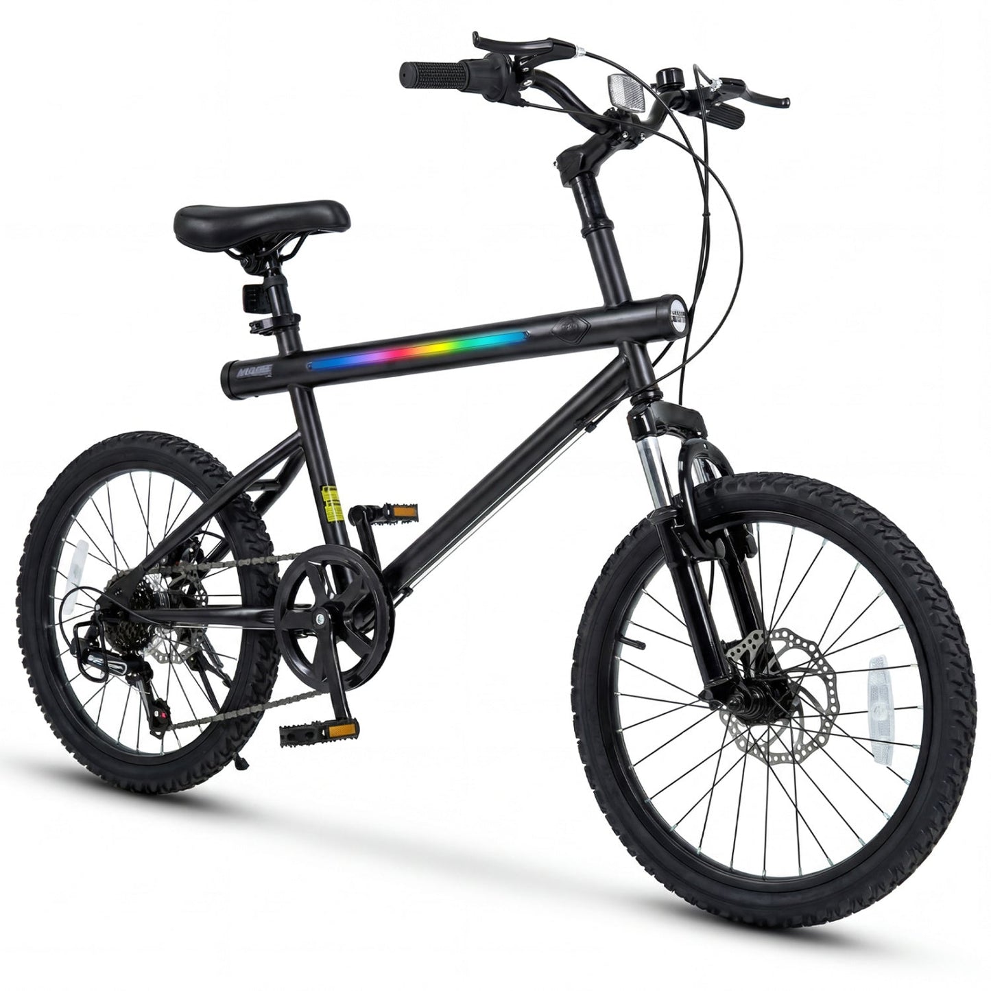 GemGear 20in black commuter bike with LED stripe, 6-speed Shimano twist shifter on Tampa Home & Garden Store