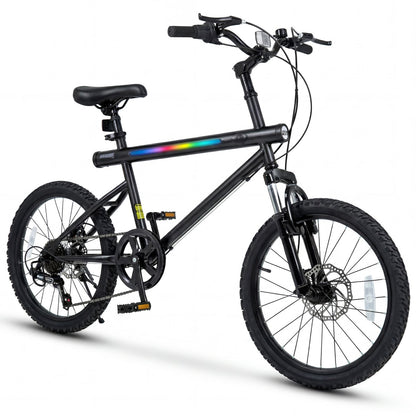 GemGear 20in black commuter bike with LED stripe, 6-speed Shimano twist shifter on Tampa Home & Garden Store