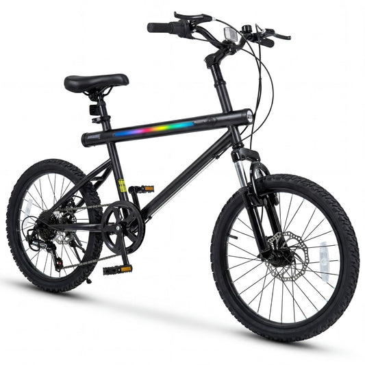 GemGear 20in black commuter bike with LED stripe, 6-speed Shimano twist shifter on Tampa Home & Garden Store