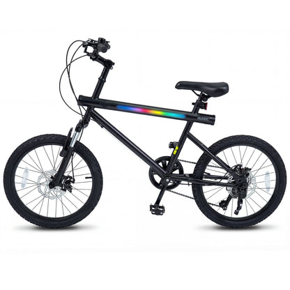 GemGear 20-inch commuter bicycle with LED lights, black frame, 6-speed Shimano twist shifting on Tampa Home & Garden Store
