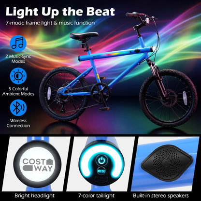 GemGear 20in LED commuter bicycle with 6-speed Shimano twist shifting and speakers on Tampa Home & Garden Store