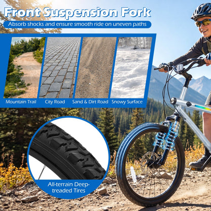 GemGear 20-Inch LED-lit commuter bicycle with front suspension and all-terrain deep-tread tires on Tampa Home & Garden Store
