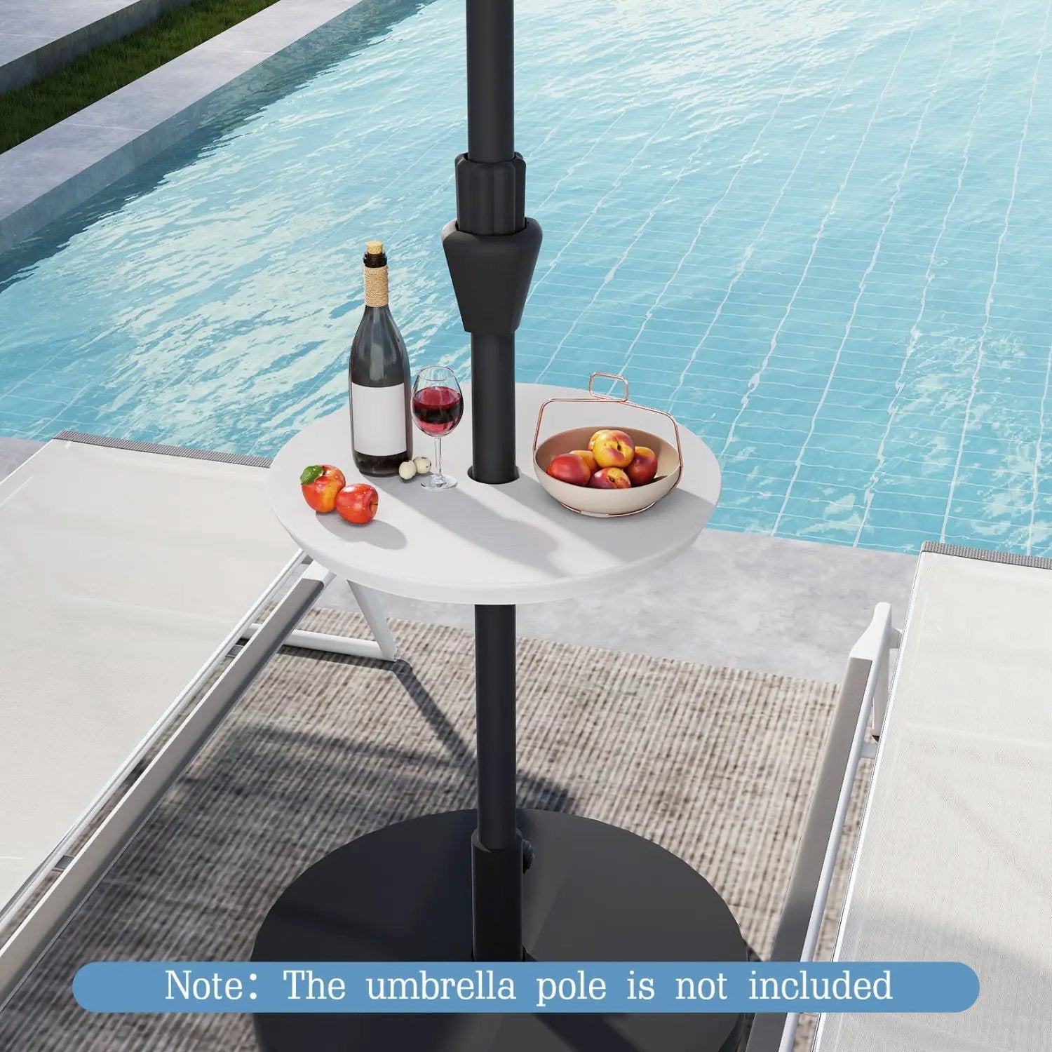 20 Inch Outdoor Adjustable Umbrella Table for 2 Sizes Patio Umbrella P – Tampa Home & Garden Store