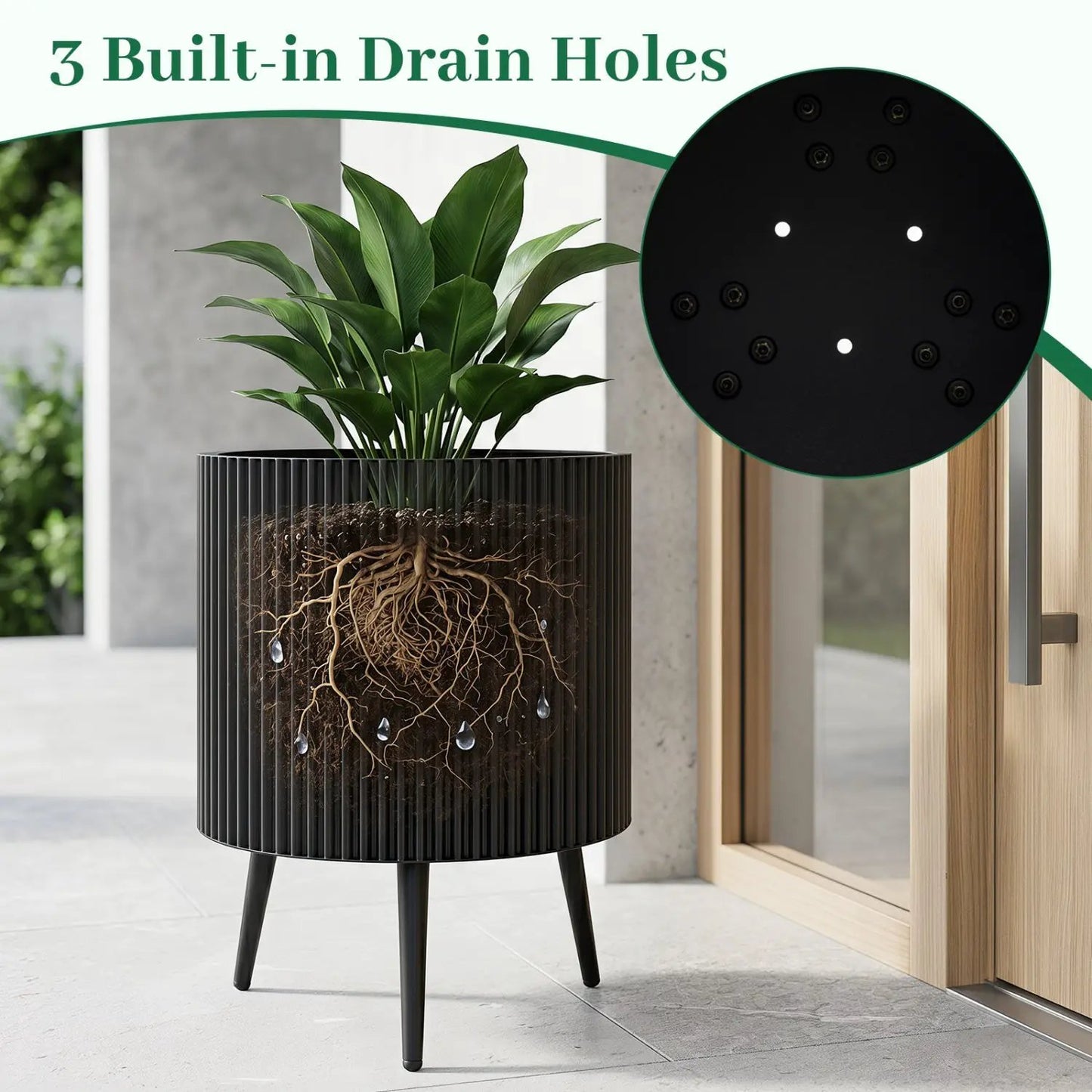20-Inch Raised Metal Planter With Stand Legs