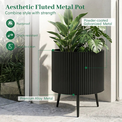 20-Inch Raised Metal Planter With Stand Legs