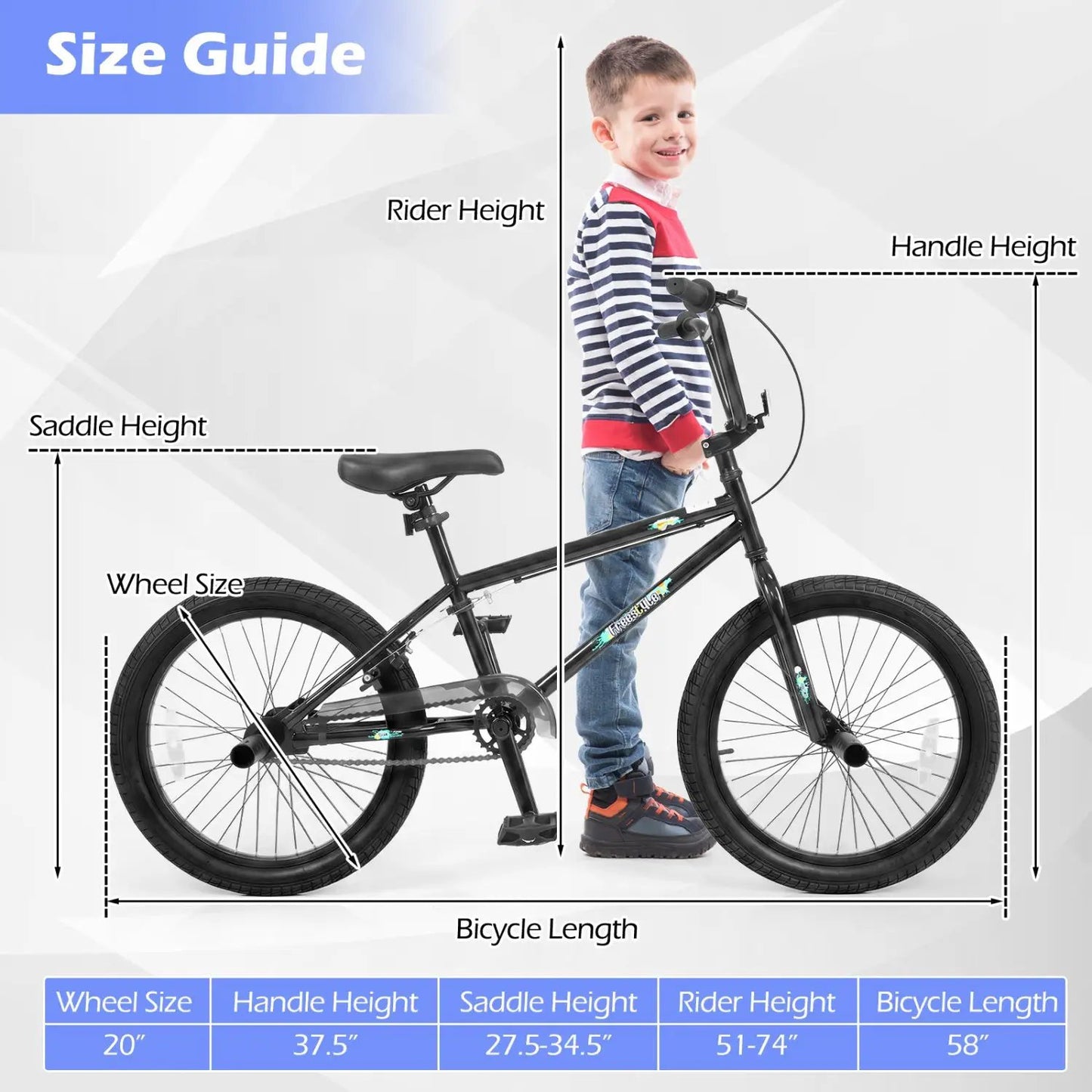 20 Inch BMX Trick Bike With 360 Degree Steering