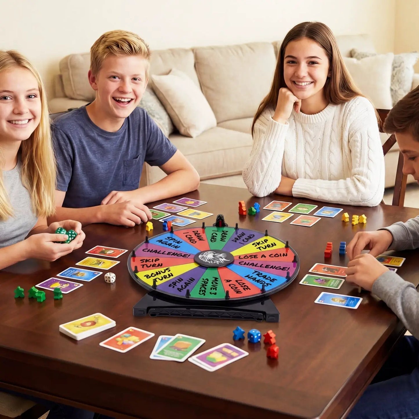 Spin Wheel with 14 Slots and Blackboard Marker