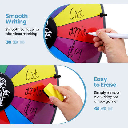 Spin Wheel with 14 Slots and Blackboard Marker