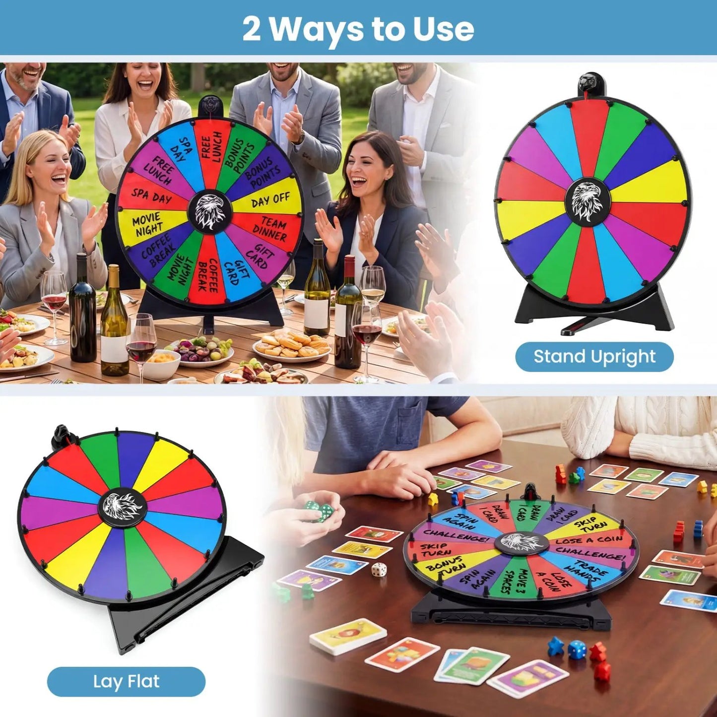 Spin Wheel with 14 Slots and Blackboard Marker
