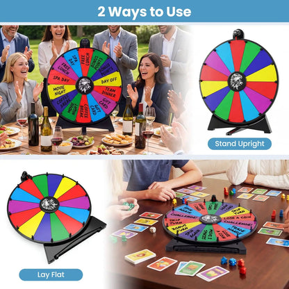 Spin Wheel with 14 Slots and Blackboard Marker
