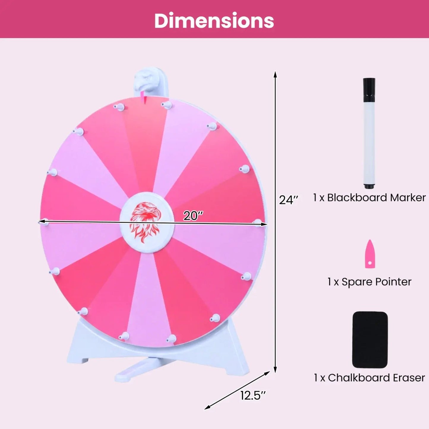 Spin Wheel with 14 Slots and Blackboard Marker