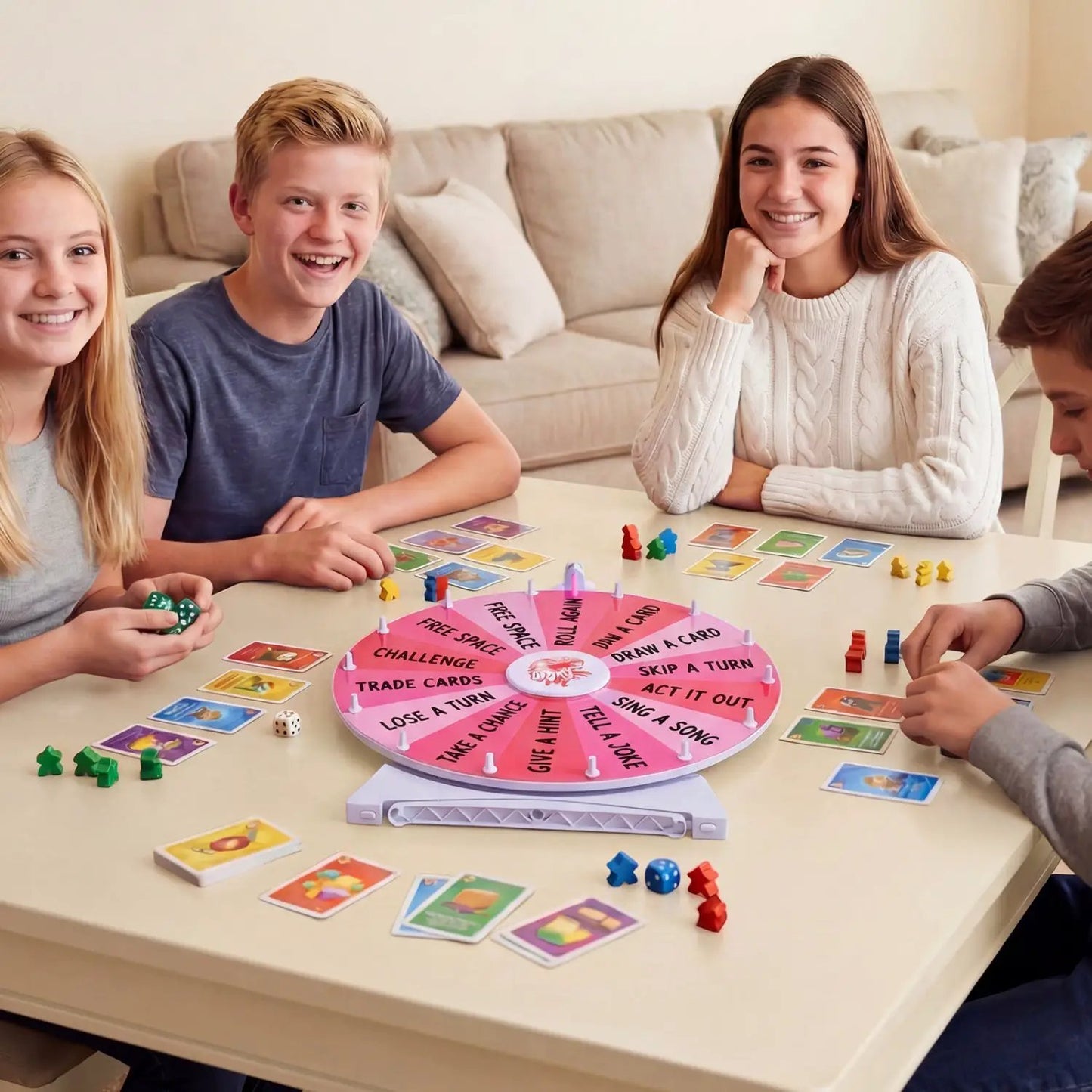 Spin Wheel with 14 Slots and Blackboard Marker