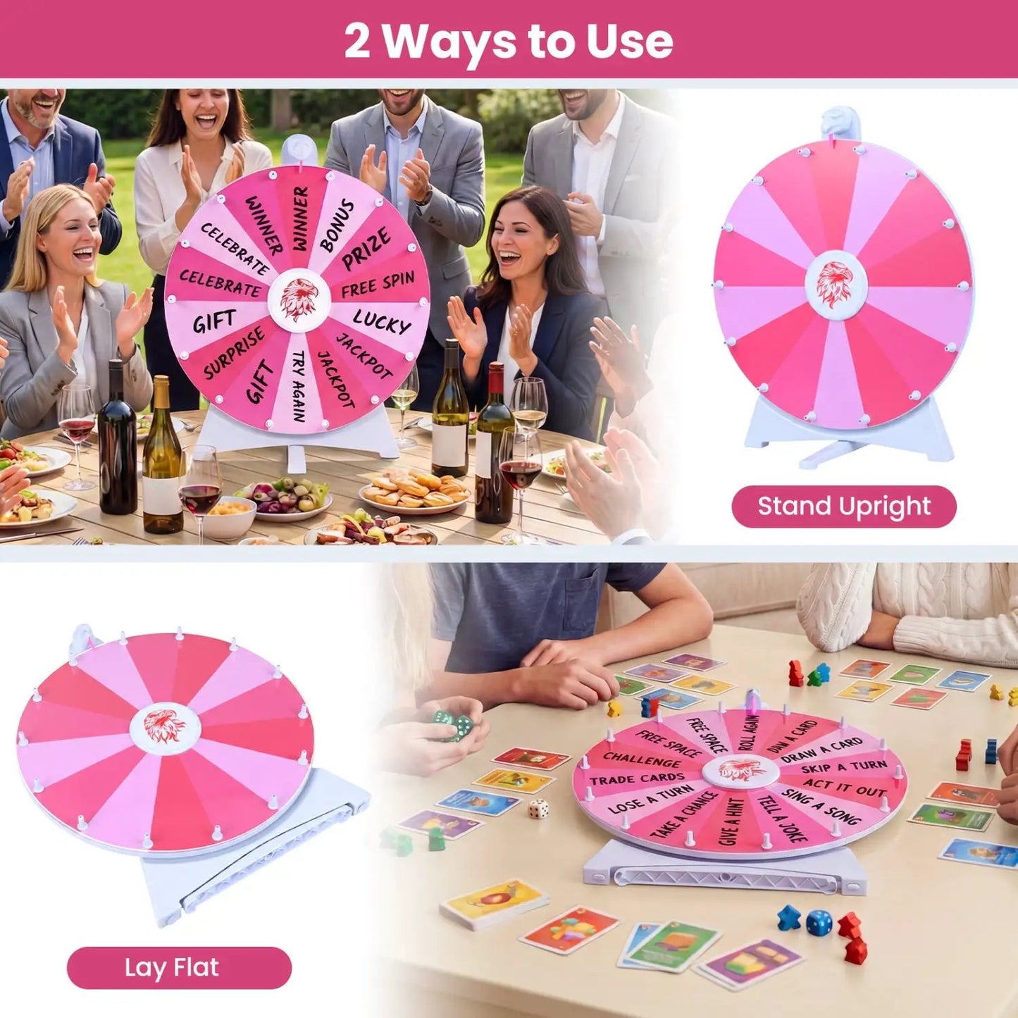 Spin Wheel with 14 Slots and Blackboard Marker
