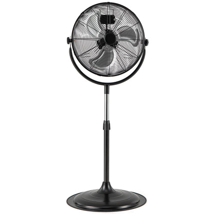 Ventilador de Pedestal de Alta Velocidad de 18 Pulgadas con 3 Velocidades y Altura Ajustable - Negro