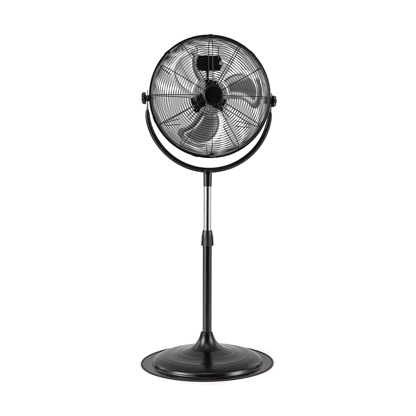 Ventilador de Pedestal de Alta Velocidad de 18 Pulgadas con 3 Velocidades y Altura Ajustable - Negro