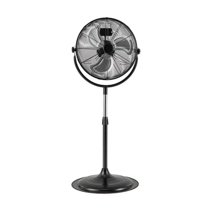 Ventilador de Pedestal de Alta Velocidad de 18 Pulgadas con 3 Velocidades y Altura Ajustable - Negro