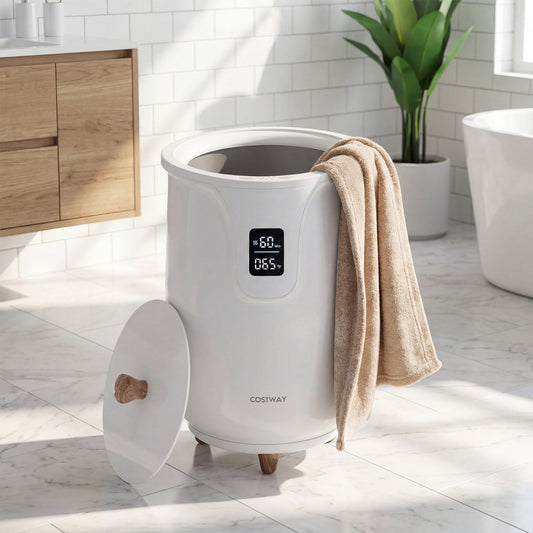 20 L Large Blanket and Towel Warmer with 3 Heat Levels for Bathroom-White - Tampa Home & Garden Store